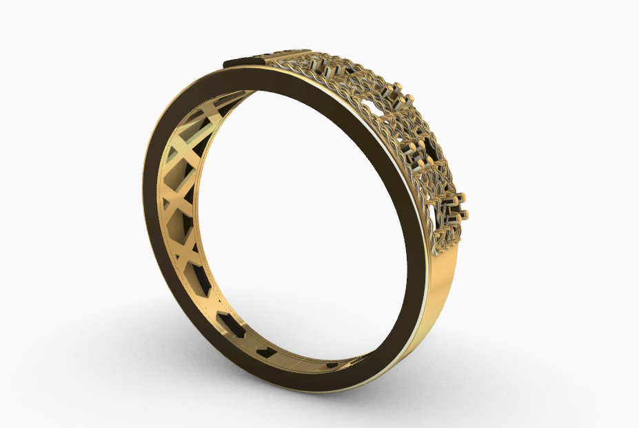 code: mna1001   Rhino 3DM File and STL file for 18K Gold ring Design  – Professional Jewelry CAD Model