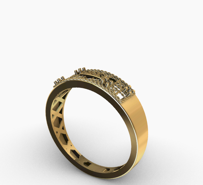 code: mna1002   Rhino 3DM File and STL file for 18K Gold ring Design  – Professional Jewelry CAD Model