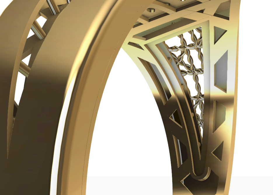 code: mna1003   Rhino 3DM File and STL file for 18K Gold Bangle and Ring Design  – Professional Jewelry CAD Model