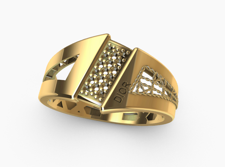 code: mna1003   Rhino 3DM File and STL file for 18K Gold Bangle and Ring Design  – Professional Jewelry CAD Model