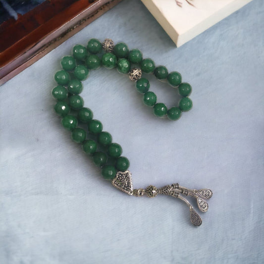 Agate Stone Rosary With Silver