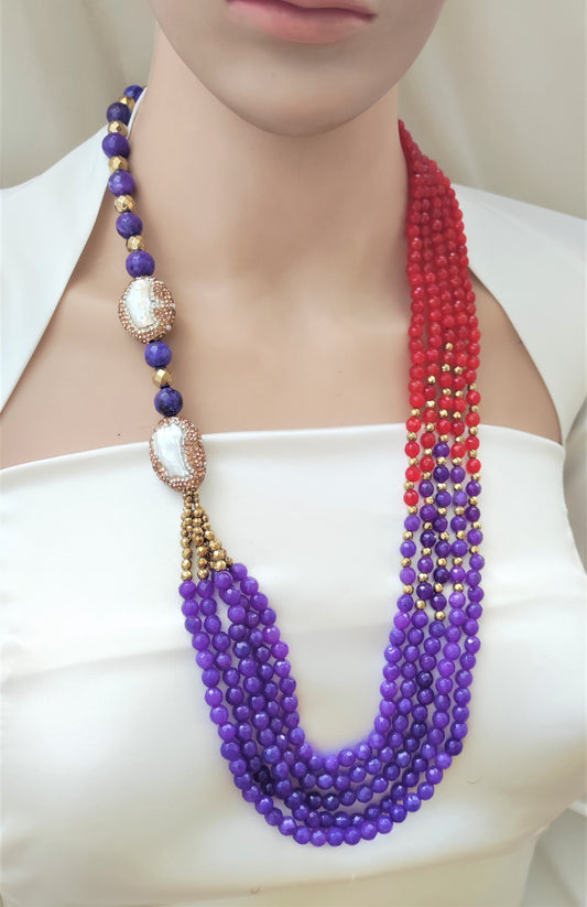 عقد من العقيق الطبيعي